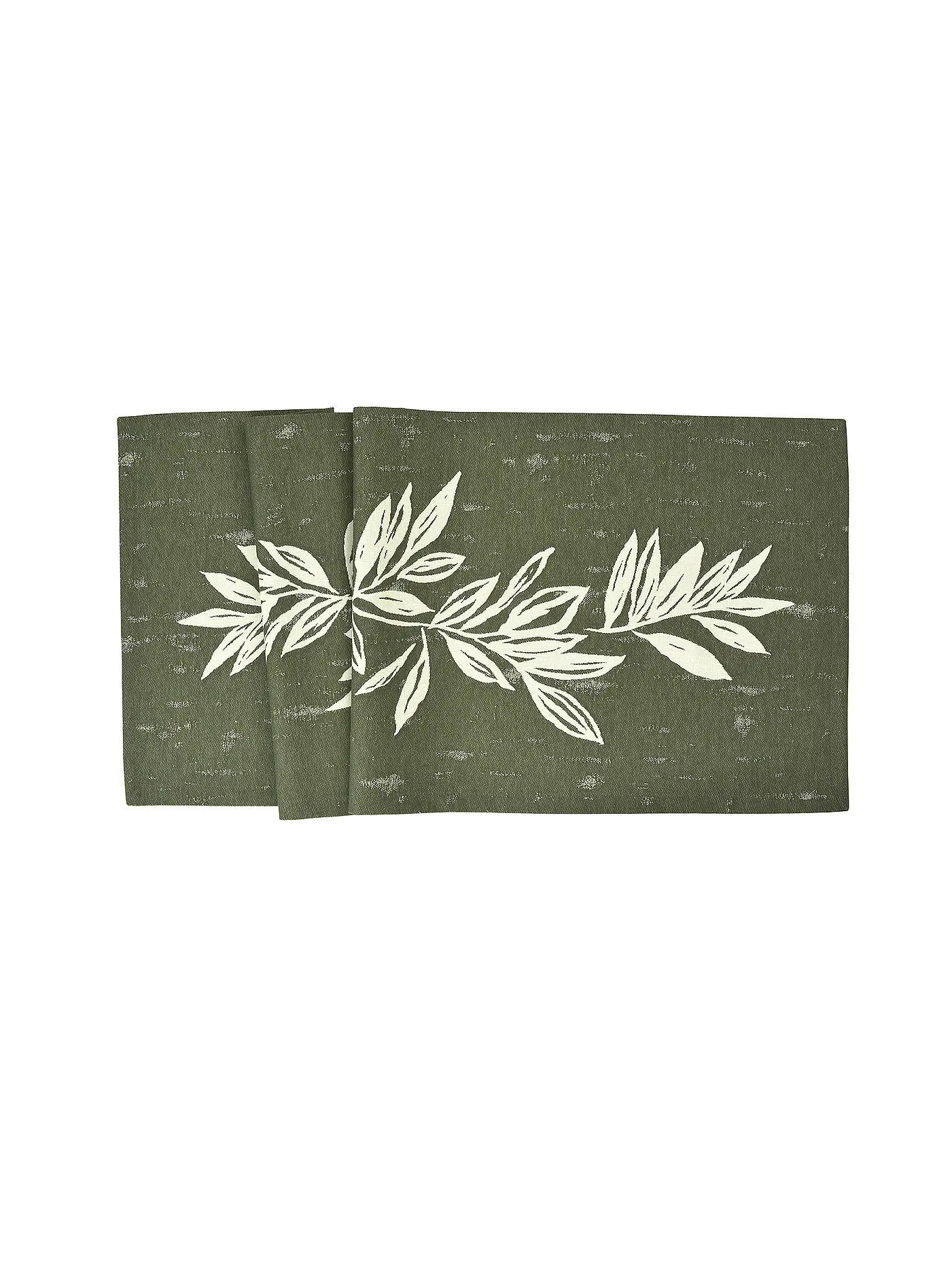 SANDER | Tischläufer BIG LEAVES 50x140cm Khaki | 